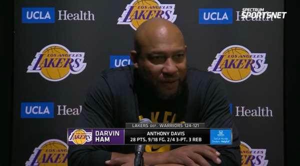 hth.com-执教首胜！哈姆：球队氛围好 从来不担心浓眉的能力